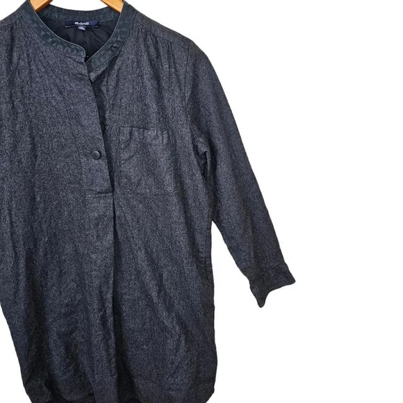 Madewell Madewell Charcoal Gray Wool Cotton Flannel Latitude Shirtdress E0910 - Picture 2 of 11